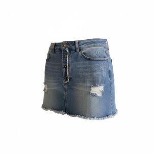Stylish Distressed Denim Mini Skirt
